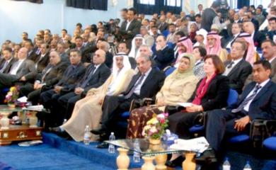 جانب من وزراء التعليم العالي العرب الحضور في الجلسة الافتتاحية جانب من وزراء التعليم العالي العرب الحضور في الجلسة الافتتاحية