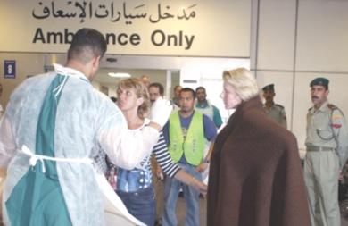 جانب من الناجين في الحادث