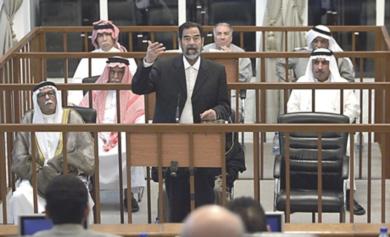 محاكمة الرئيس العراقي المخلوع وسبعة من اعوانه 