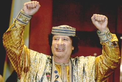 الزعيم الليبي معمر القذافي