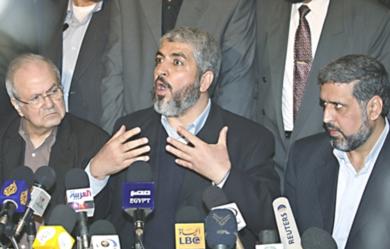 مشعل في مؤتمر صحفي عقد بعد الاجتماع