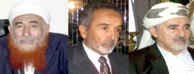 من اليمين الشيخ عبدلله بن حسين الأحمر ومحمد اليدومي والشيخ الزنداني من اليمين الشيخ عبدلله بن حسين الأحمر ومحمد اليدومي والشيخ الزنداني