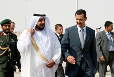 الاسد يستقبل الشيخ خليفة بن زايد آل نهيان رئيس دولة الإمارات العربية المتحدة