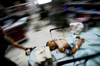 أثناء اسعاف الطفل مصطفى
