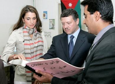 العاهل الاردني الملك عبدالله الثاني وزوجته الملكة رانيا