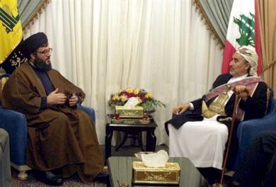 الشيخ عبدالله مع السيد حسن نصر الله في بيروت الشيخ عبدالله مع السيد حسن نصر الله في بيروت