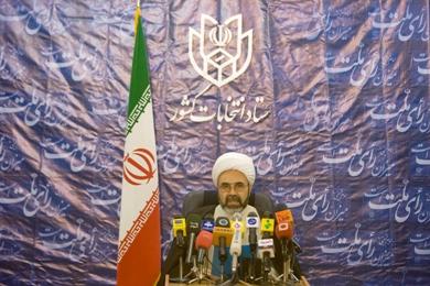 محمد حسين موسى بور نائب رئيس المقر الرئيسي للانتخابات بوزارة الداخلية في مؤتمر صحفي