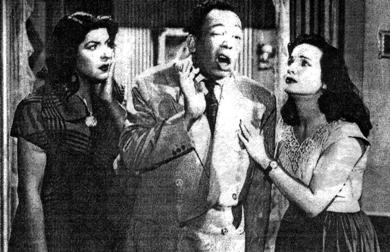شادية وإسماعيل يس وزينات صدقي في (الستات مايعرفوش يكدبوا) 1954 شادية وإسماعيل يس وزينات صدقي في (الستات مايعرفوش يكدبوا) 1954