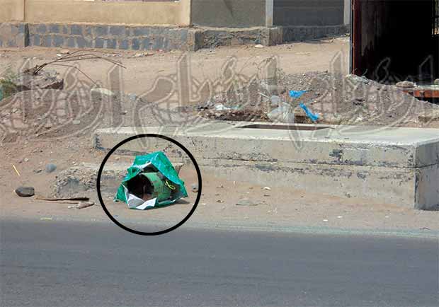 موقع العبوة الناسفة على خط عدن - صبر