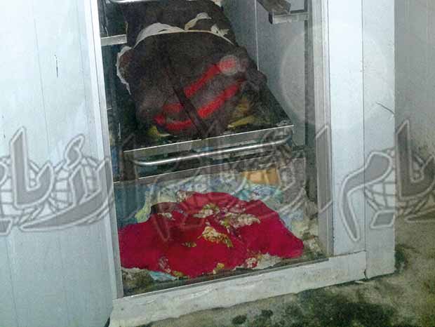 صورة توضح تعفن الجثث في الثلاجة العاملة