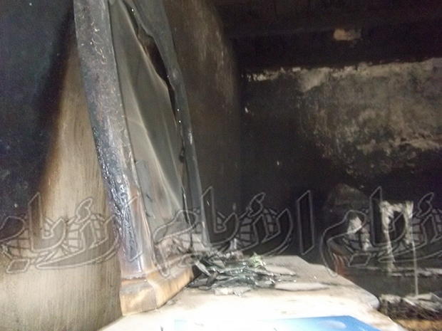 منزل أحرقه القصف بالكامل بمنطقة شويطح