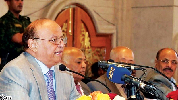 عبدربه منصور لدى توليه الرئاسة عبدربه منصور لدى توليه الرئاسة