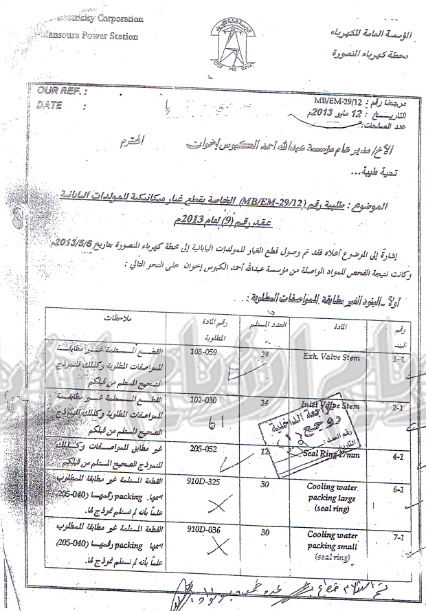 صورة من العقد مؤسسة عبدالله أحمد الكبوس إخوان