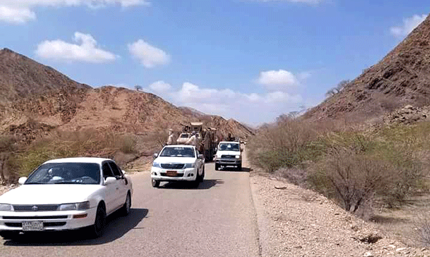 قوتي الحزام والنخبة بمديرية المحفد بأبين قوتي الحزام والنخبة بمديرية المحفد بأبين