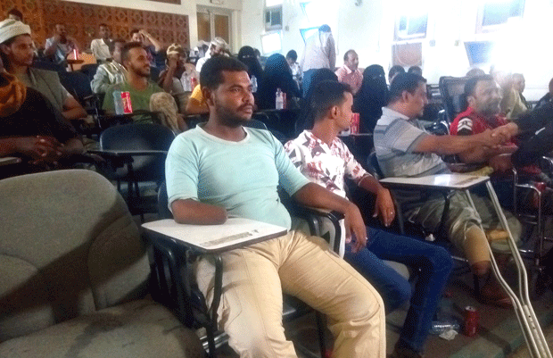 جانب من عدد الجرحى الحاضرين بالحفل جانب من عدد الجرحى الحاضرين بالحفل