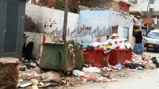 القمامة بجانب سور المدرسة القمامة بجانب سور المدرسة