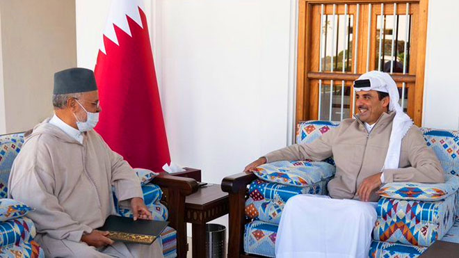 أمير قطر يستقبل قيادة الاتحاد العالمي لعلماء المسلمين