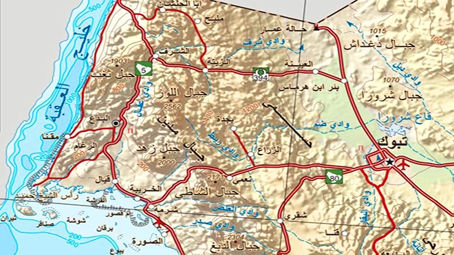 الخريطة السعودية للحدود الدولية المعتمدة تتضمن جزيرتي "تيران وصنافير" (واس)