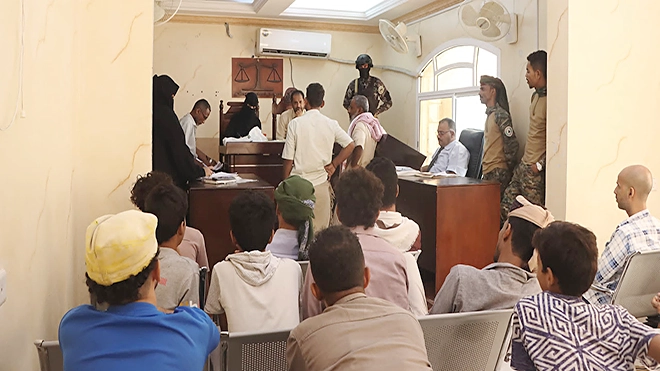 جلسة المحكمة الجزائية المتخصصة الابتدائية جلسة المحكمة الجزائية المتخصصة الابتدائية