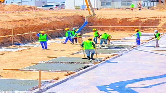 ​بدء أعمال القواعد الخرسانية لمحطة الطاقة الشمسية في شبوة