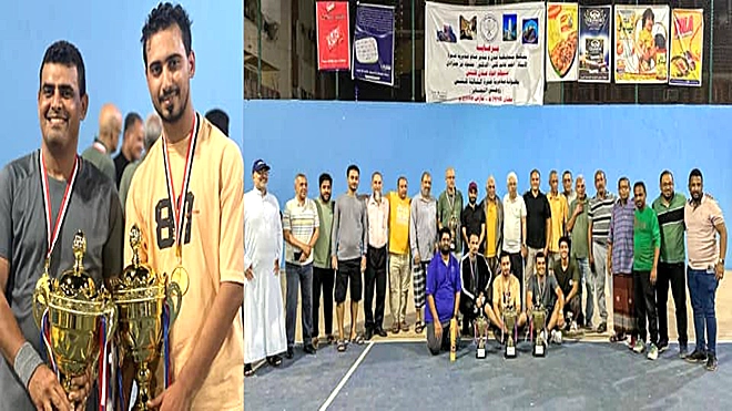 الثنائي ياسر حسين وحسين حسن أبطال بطولة مديرية صيرة الثالثة للتنس