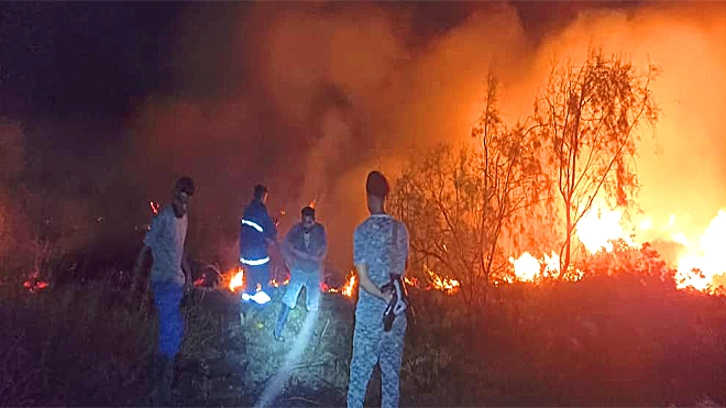 الدفاع المدني يخمد حريق استمر لخمس ساعات في محمية الحسوة الدفاع المدني يخمد حريق استمر لخمس ساعات في محمية الحسوة