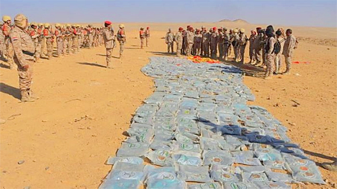 ​إحباط تهريب طن من الحشيش إلى الحوثيين