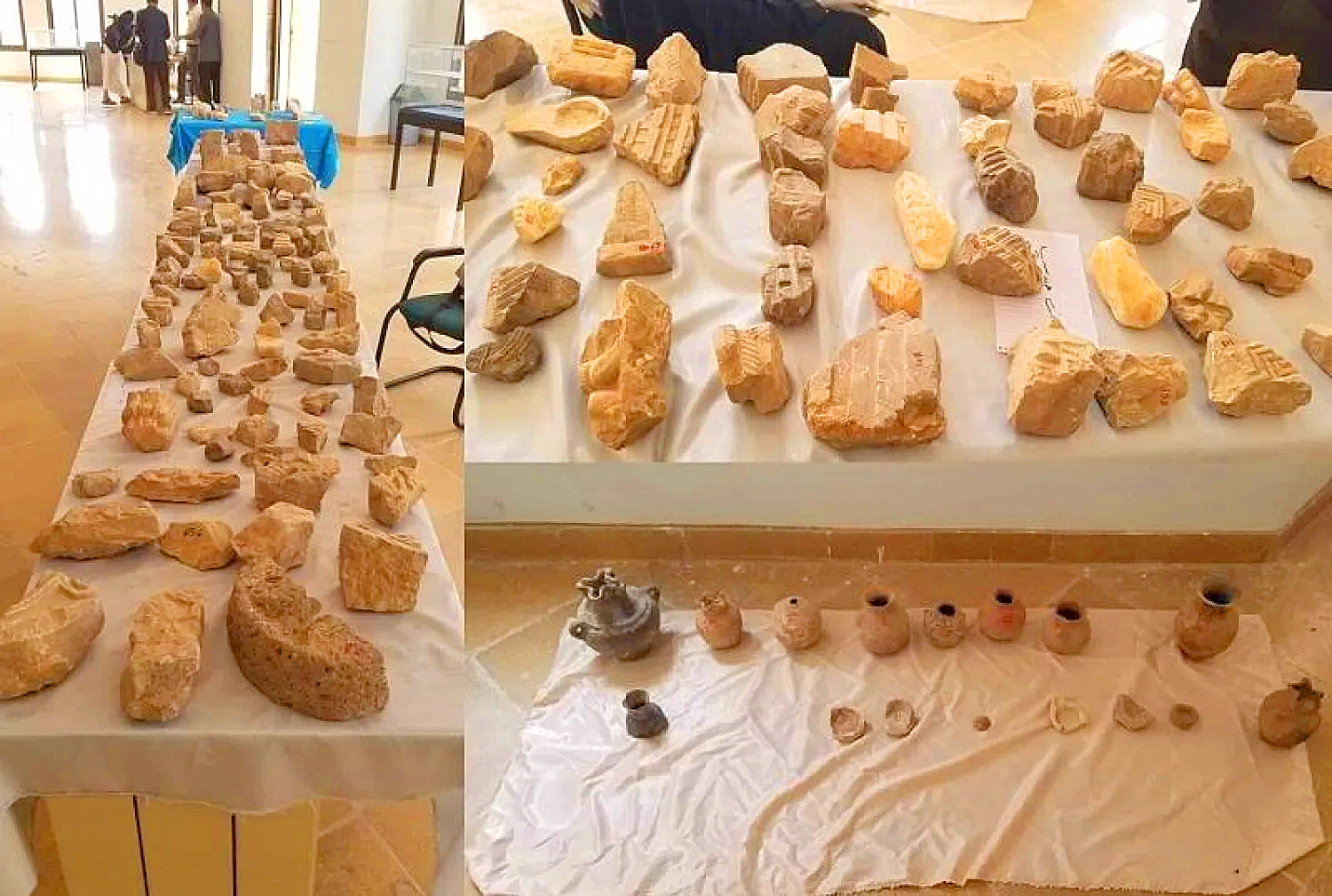 قطع أثرية متنوعة سلمها سكان قبل فترة إلى سلطة الحوثيين في ذمار 