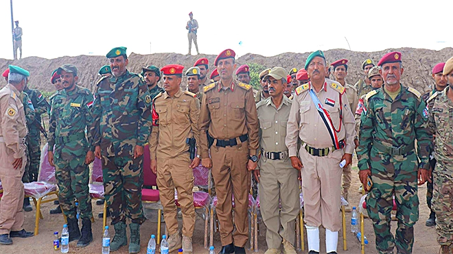 ​العميد العنشلي خلال زيارته التفقدية إلى مقر قيادة لواء الشرطة العسكرية الجنوبية بعدن