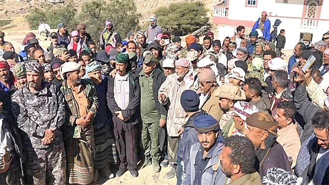 صلح قبلي ينهي الخلافات في جبل القضاة بالشعيب