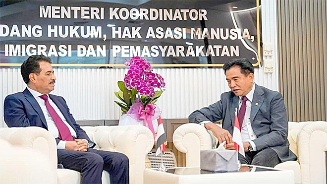 لقاء يبحث أهمية تفعيل الاتفاقيات القانونية المبرمة بين اليمن وإندونيسيا