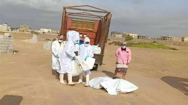لحج.. نيابة تبن تدفن 9 جثث مجهولة الهوية