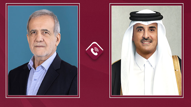 أمير قطر يدعو الرئيس الإيراني إلى مواصلة "الانخراط الإيجابي" في المفاوضات